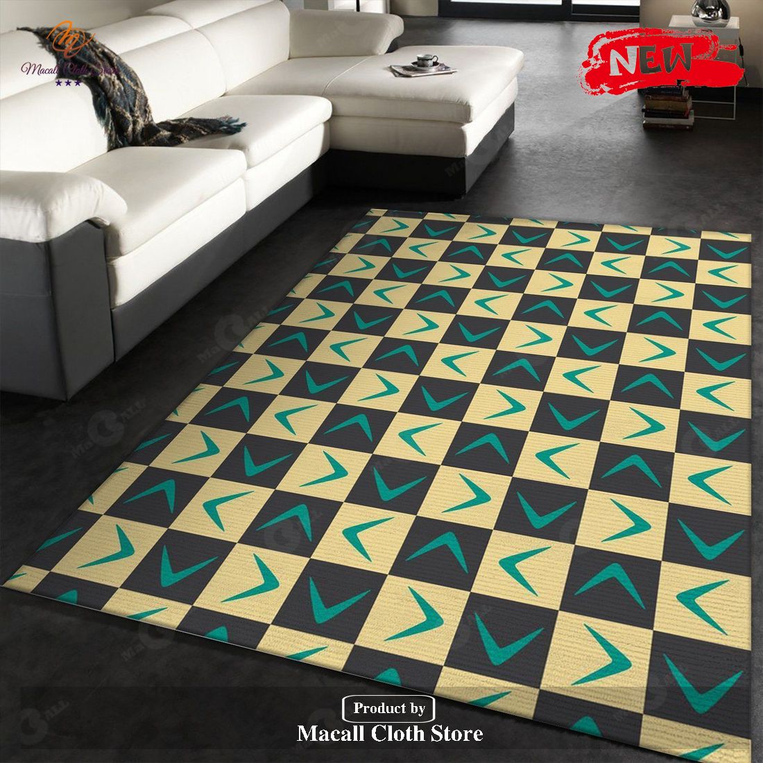 Midcentury Pattern 41 Area Rug Living Room Rug - Indoor Outdoor Rugs Midcentury Pattern 41 Area Rug Living Room Rug - Indoor Outdoor Rugs