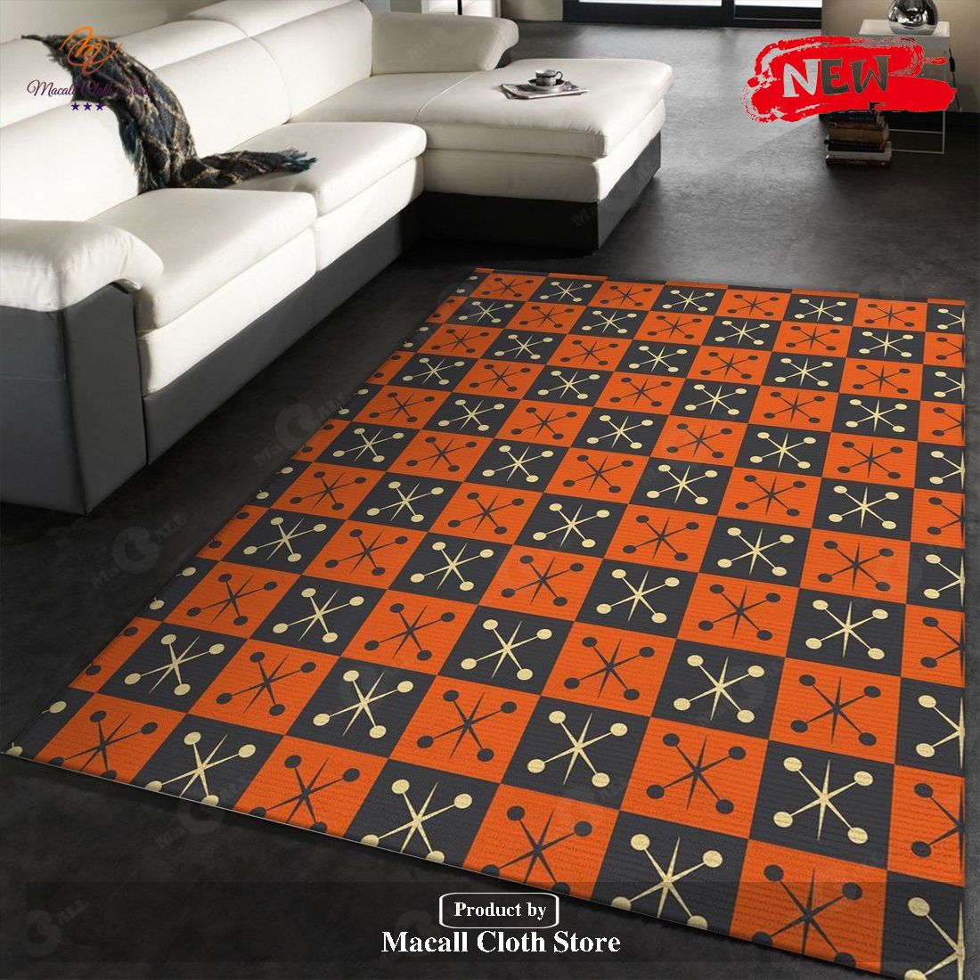 Midcentury Pattern 64 Area Rug Living room and bedroom Rug – Indoor Outdoor Rugs