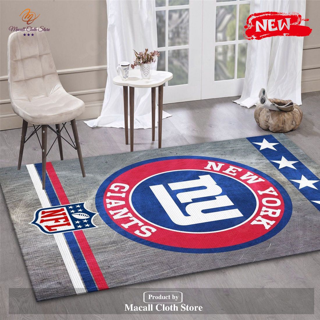 New York Giants Circle Nfl Football Team Area Rug For Gift Living