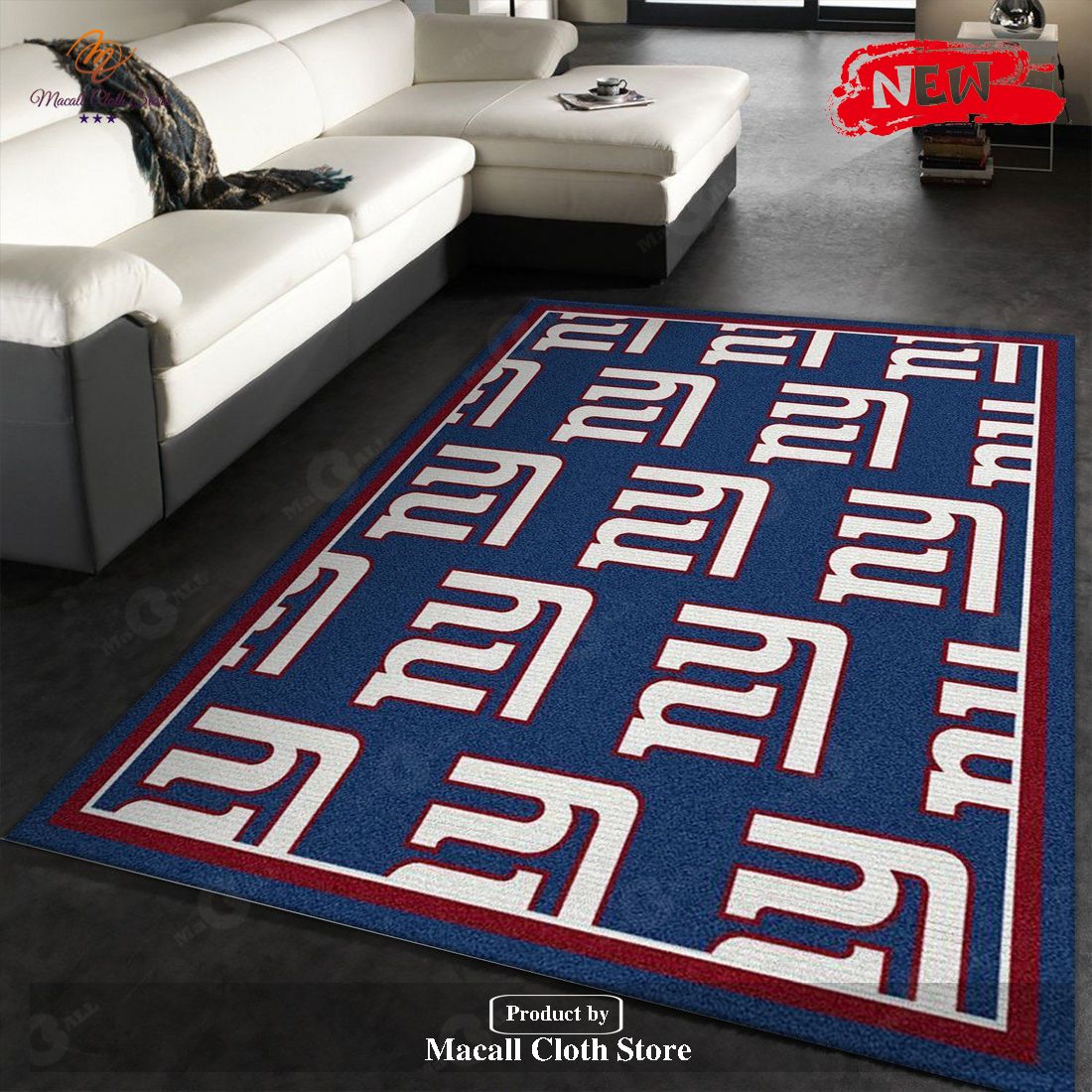New York Giants Repeat Rug NFL Team Area Rug Carpet Living Room Rug - Indoor Outdoor Rugs New York Giants Repeat Rug NFL Team Area Rug Carpet Living Room Rug - Indoor Outdoor Rugs
