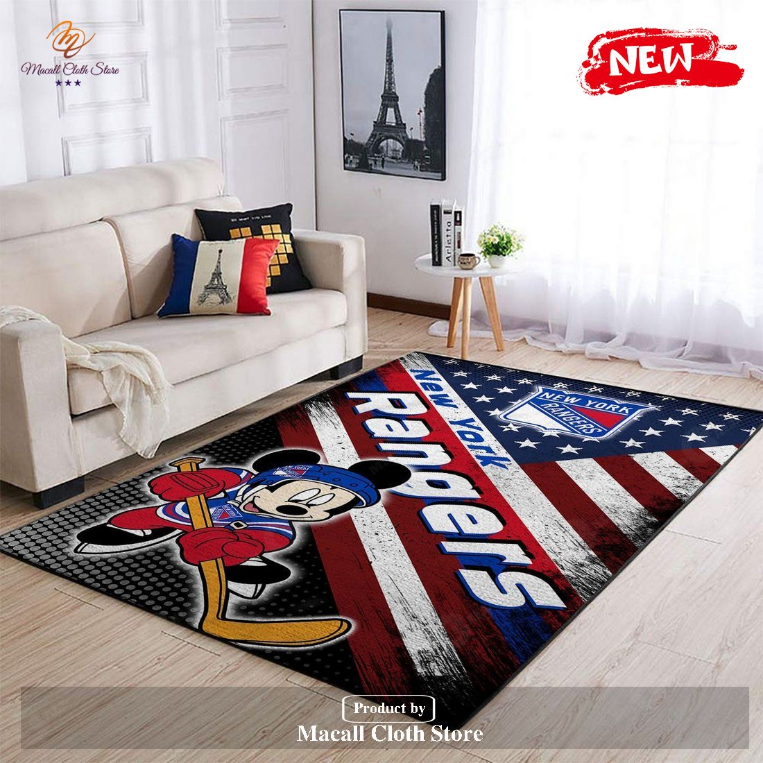 New York Rangers NHL Team Logo Mickey Us Style Nice Gift Home Decor Rectangle Area Rug - Indoor Outdoor Rugs New York Rangers NHL Team Logo Mickey Us Style Nice Gift Home Decor Rectangle Area Rug - Indoor Outdoor Rugs
