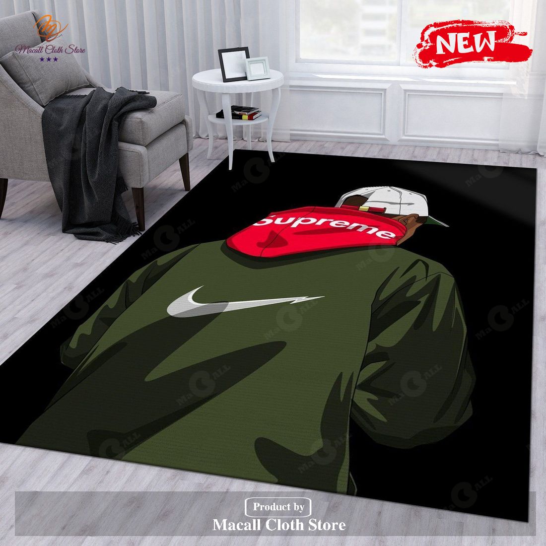 Nike Ft Supreme Fashion Brand Area Rug Living Room Rug Family Gift US Decor – Indoor Outdoor Rugs
