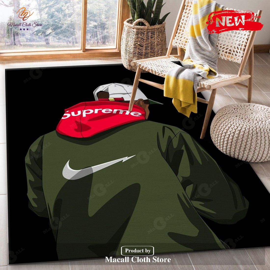 Nike Ft Supreme Fashion Brand Area Rug Living Room Rug Family Gift US Decor – Indoor Outdoor Rugs