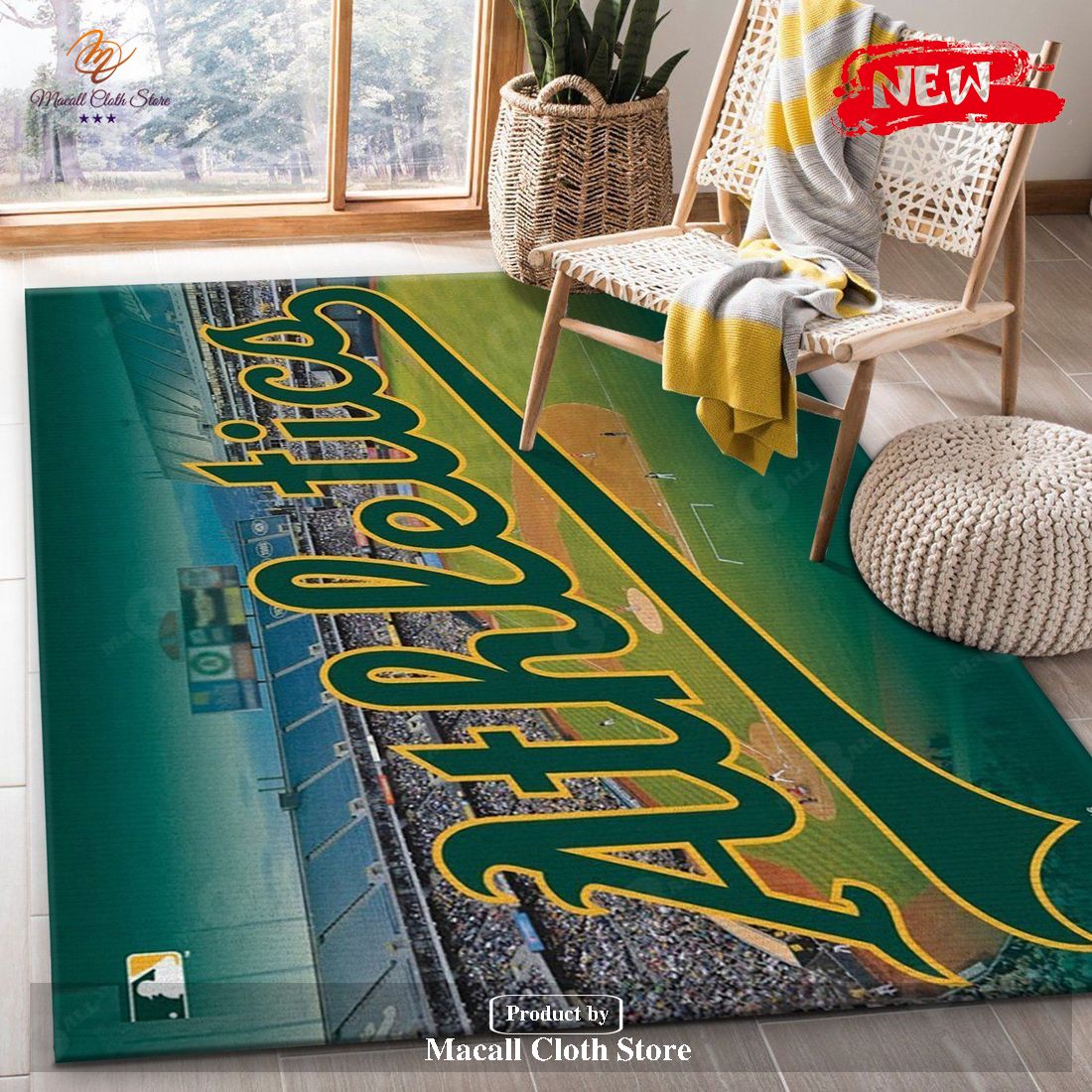 Oakland Athletics Wincraft Area Rug Carpet Living Room Rug - Indoor Outdoor Rugs Oakland Athletics Wincraft Area Rug Carpet Living Room Rug - Indoor Outdoor Rugs