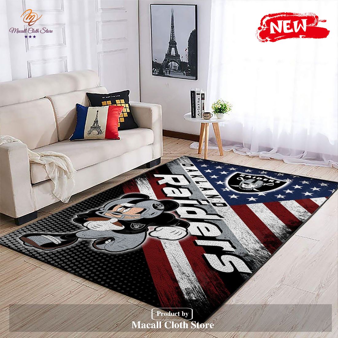 Oakland Raiders NFL Team Logo Mickey Us Style Nice Gift Home Decor Rectangle Area Rug - Indoor Outdoor Rugs Oakland Raiders NFL Team Logo Mickey Us Style Nice Gift Home Decor Rectangle Area Rug - Indoor Outdoor Rugs