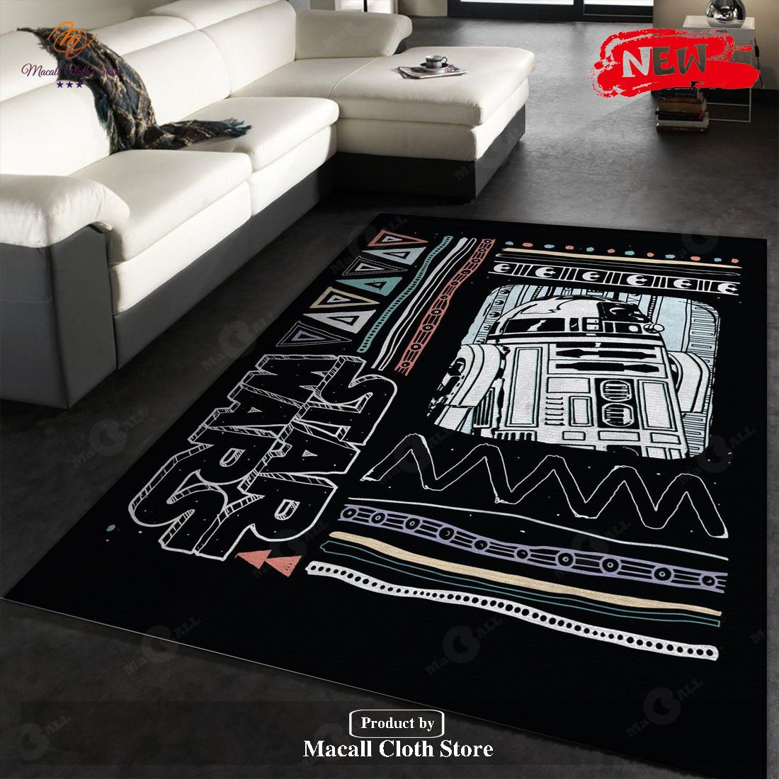 R2 D2 Pattern Area Rug Star Wars Arts Rug Home US Decor – Indoor Outdoor Rugs