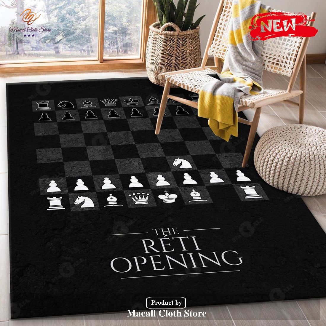 Reti Opening Chess Area Rug Living Room Rug- Indoor Outdoor Rugs Reti Opening Chess Area Rug Living Room Rug- Indoor Outdoor Rugs
