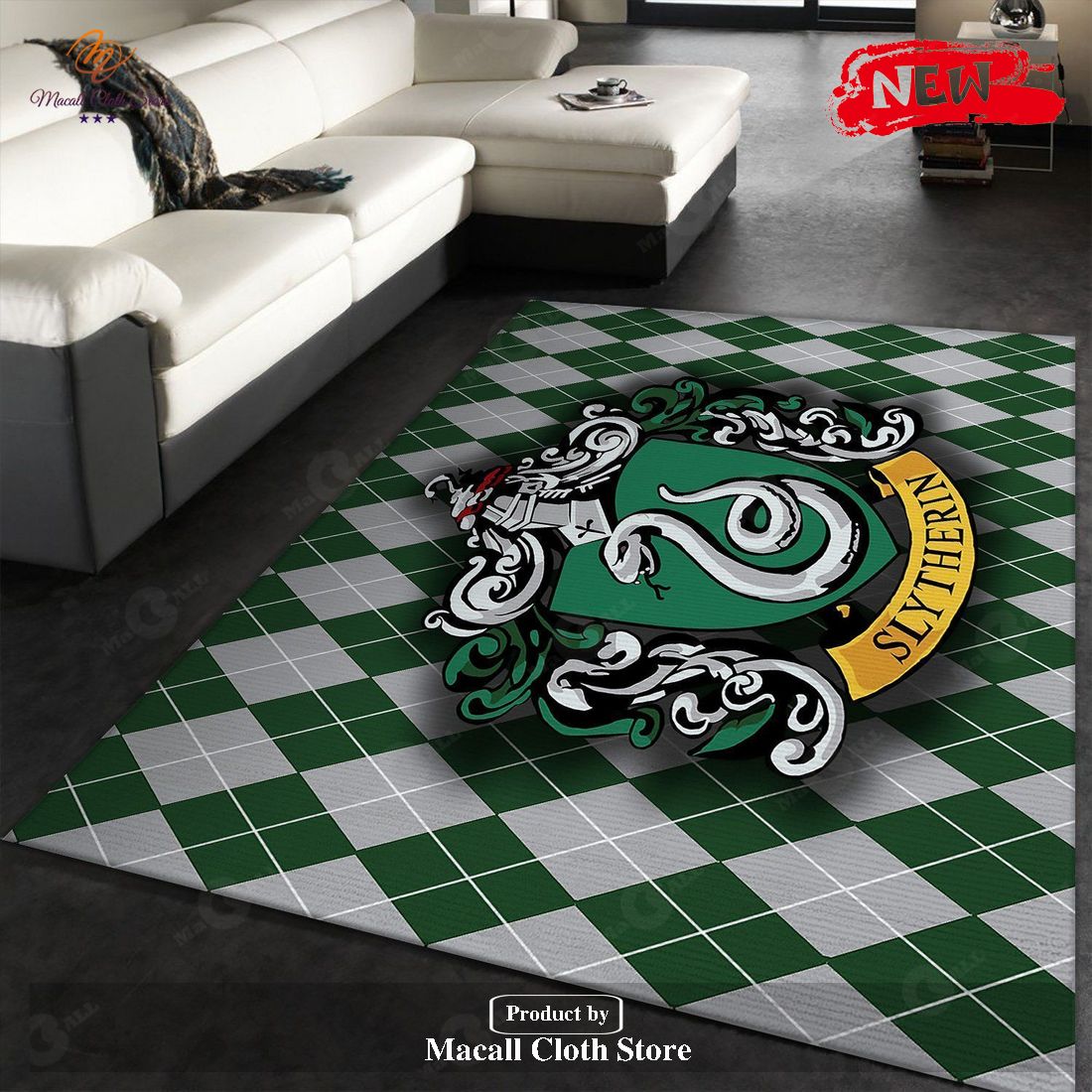 Slytherin Harry Potter Area Rug Floor Decor The US Decor – Indoor Outdoor Rugs
