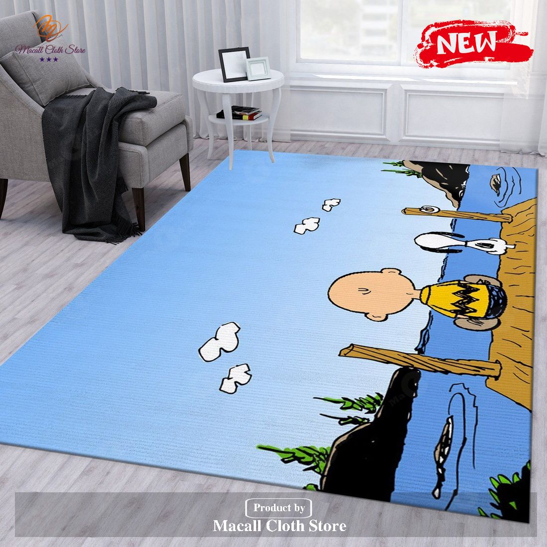 Snoopy And Charlie Brown Area Rug Bedroom Rug Family Gift US Decor – Indoor Outdoor Rugs