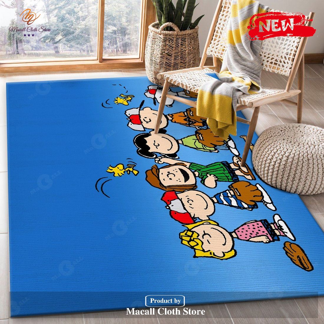 Snoopy Baseball Rug Living Room Rug Home Decor Floor Decor – Indoor Outdoor Rugs