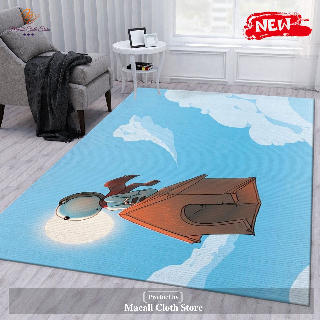 Snoopy Fly Rug Bedroom Rug Family Gift US Decor – Indoor Outdoor Rugs