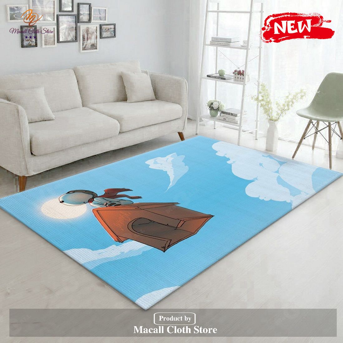Snoopy Fly Rug Bedroom Rug Family Gift US Decor – Indoor Outdoor Rugs