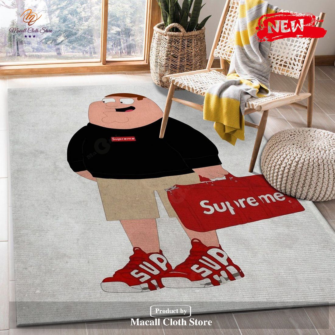 Supreme Peter Family Guy Rug Fashion Brand Rug Home Decor Gift