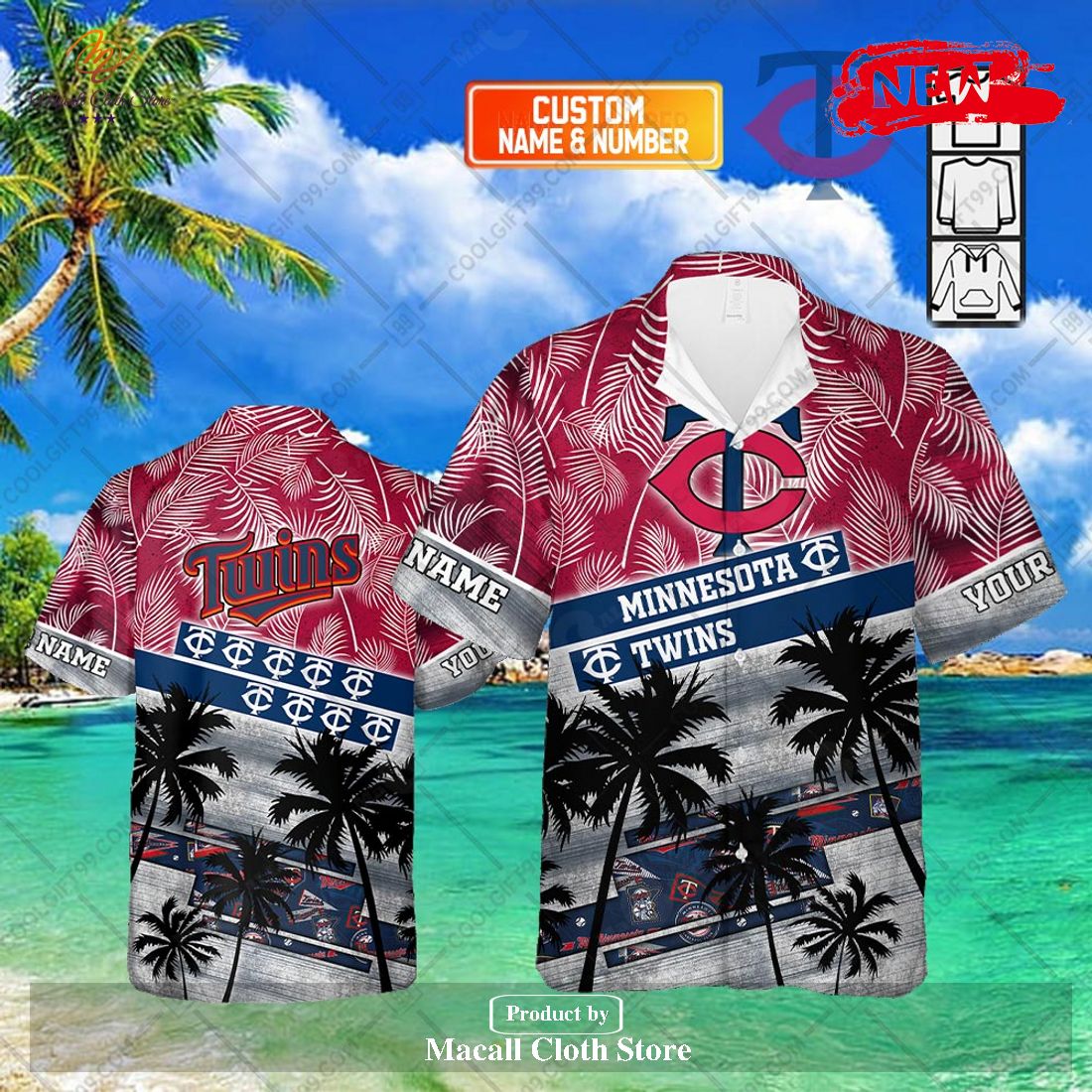 Personalized Name MLB Minnesota Twins Palm Tree Hawaiian Shirt and Short Personalized Name MLB Minnesota Twins Palm Tree Hawaiian Shirt and Short