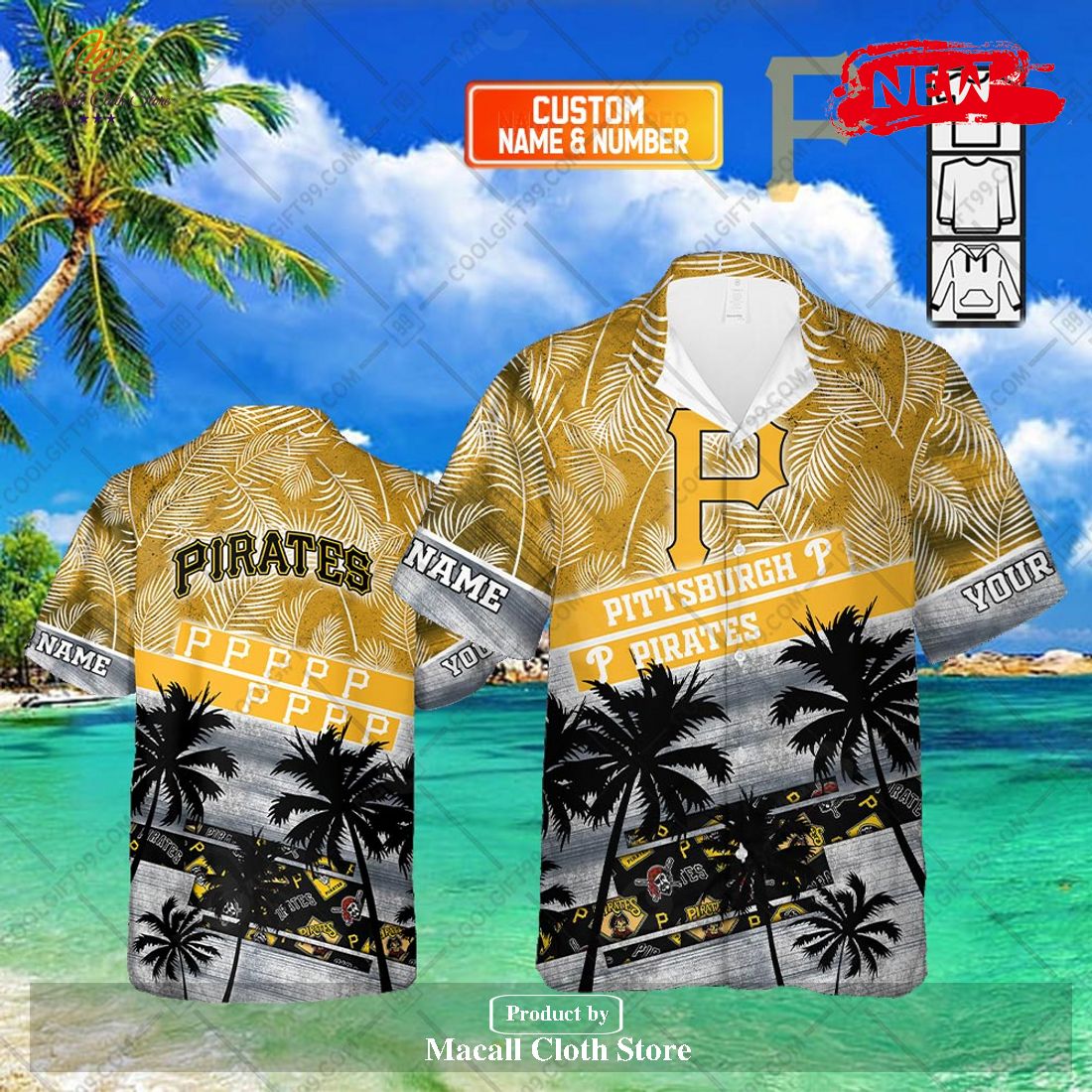 Personalized Name MLB Pittsburgh Pirates Palm Tree Hawaiian Shirt and Short Personalized Name MLB Pittsburgh Pirates Palm Tree Hawaiian Shirt and Short