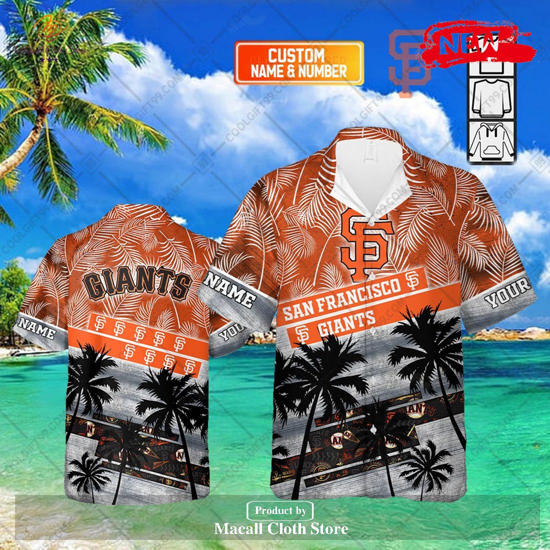 Personalized Name MLB San Francisco Giants Palm Tree Hawaiian Shirt and Short Personalized Name MLB San Francisco Giants Palm Tree Hawaiian Shirt and Short