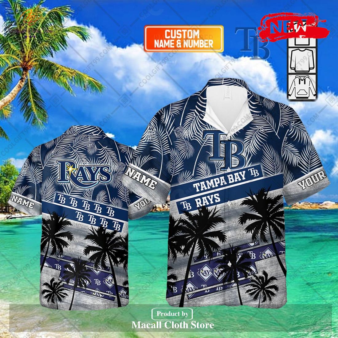 Personalized Name MLB Tampa Bay Rays Palm Tree Hawaiian Shirt and Short Personalized Name MLB Tampa Bay Rays Palm Tree Hawaiian Shirt and Short