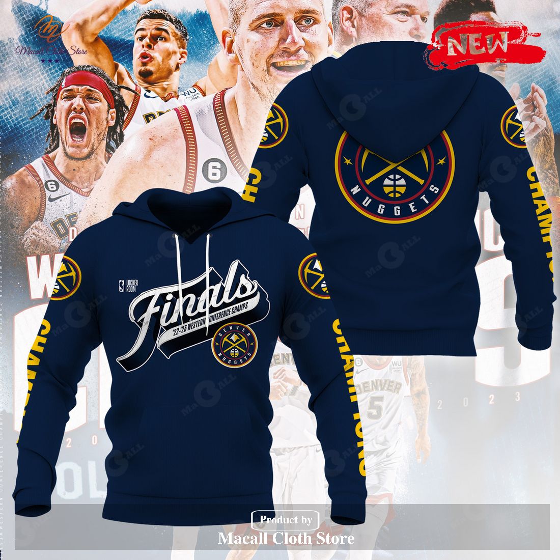 Denver Nuggets NBA Western Conference Champions New Dark Green Hoodie Sweatshirt 3D Denver Nuggets NBA Western Conference Champions New Dark Green Hoodie Sweatshirt 3D