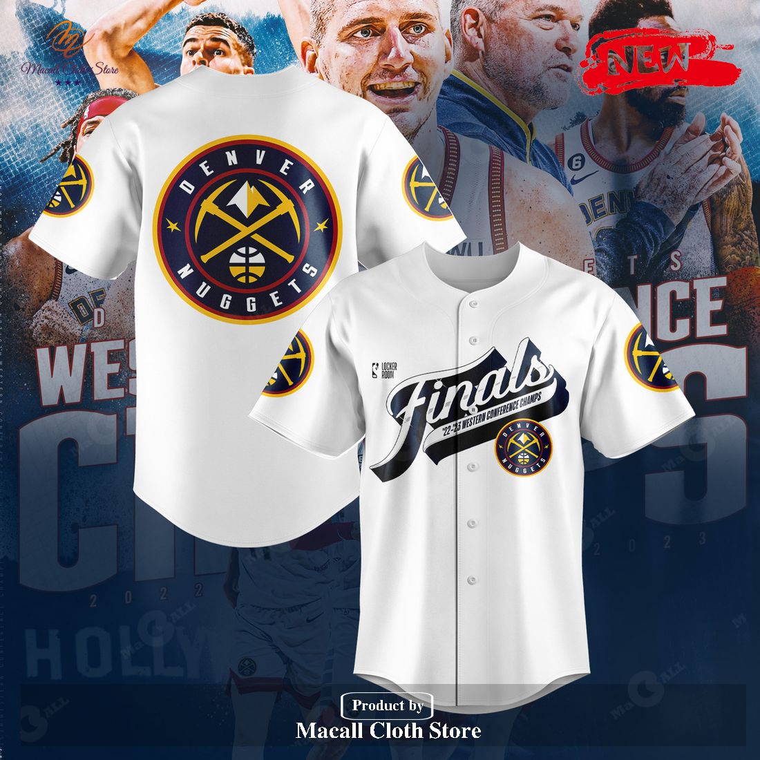 Denver Nuggets NBA Western Conference Champions New White Jersey Denver Nuggets NBA Western Conference Champions New White Jersey