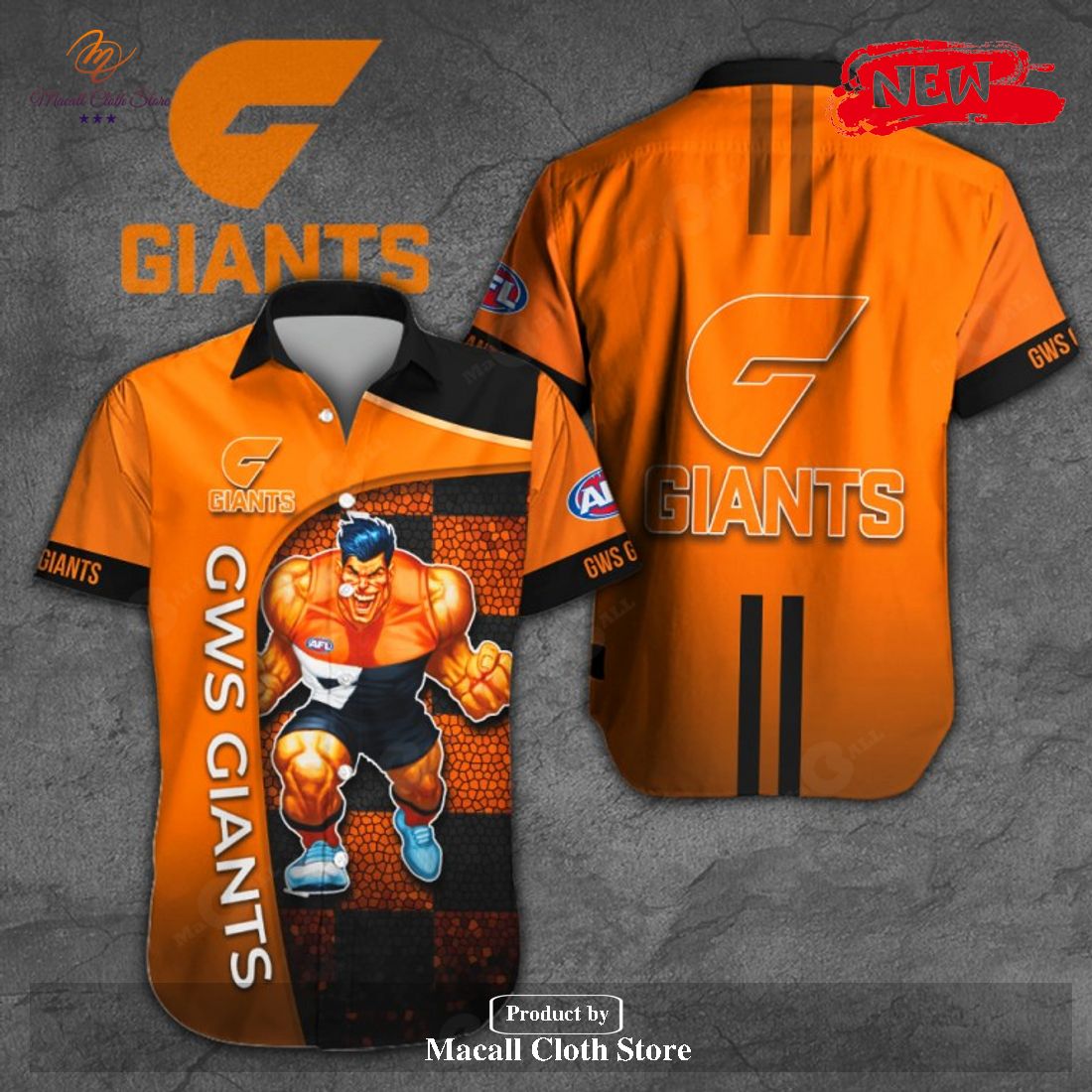 Greater Western Sydney Giants x Australia Football Club 3D Orange Apparels Hawaiian Shirt and Short