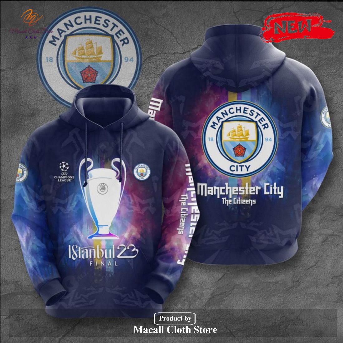 Final Manchester City Istanbul 23 Apparels Champions Hoodie Sweatshirt 3D Final Manchester City Istanbul 23 Apparels Champions Hoodie Sweatshirt 3D