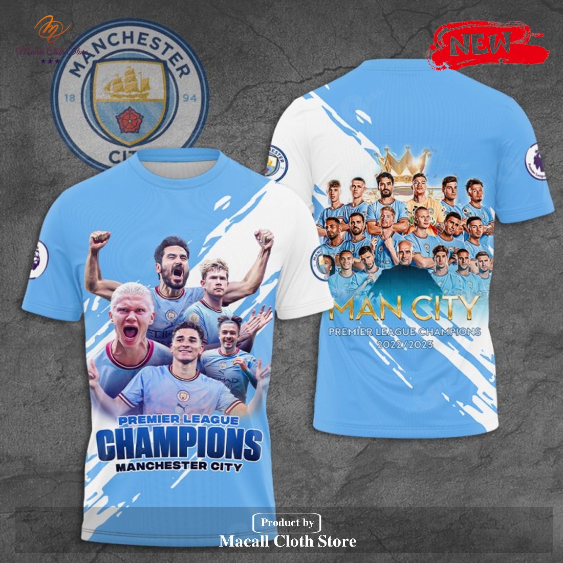 Premier League Champions Manchester City New Apparels 2023 Hoodie Sweatshirt 3D