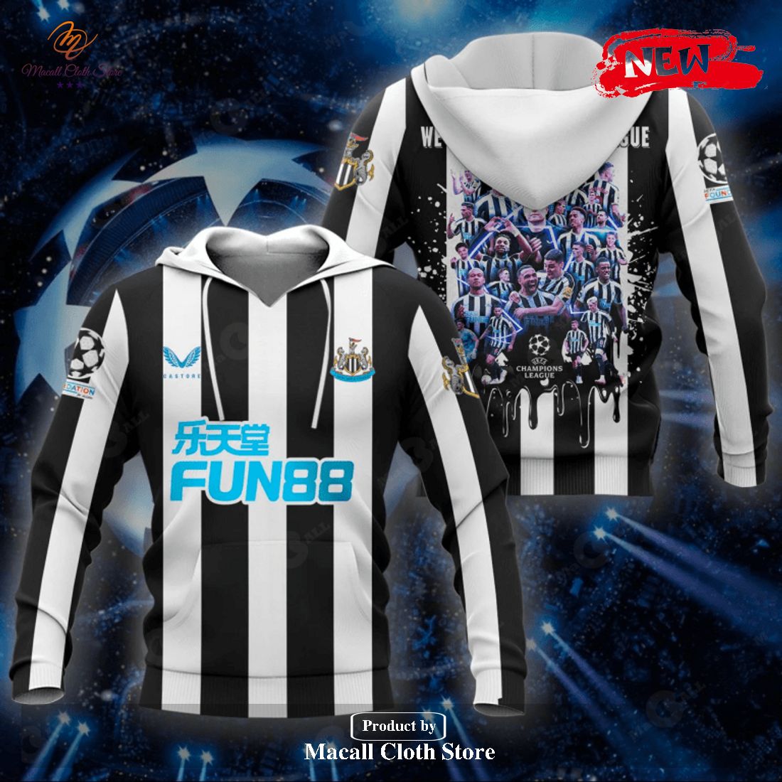 We Are Champions League Newcastle United Champs 2023 Mix Color Hoodie Sweatshirt 3D We Are Champions League Newcastle United Champs 2023 Mix Color Hoodie Sweatshirt 3D