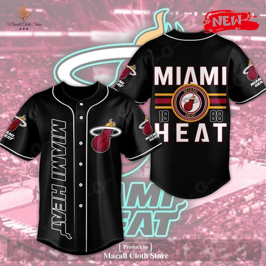 Premium Miami Heat 1988 Sports Fan Black Design Jersey Shirt