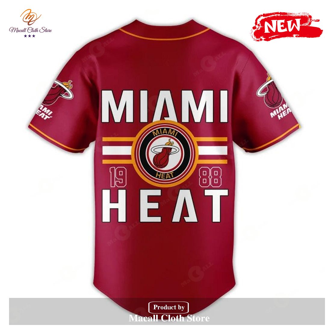 Premium Miami Heat 1988 Sports Fan Red Design Jersey Shirt Premium Miami Heat 1988 Sports Fan Red Design Jersey Shirt