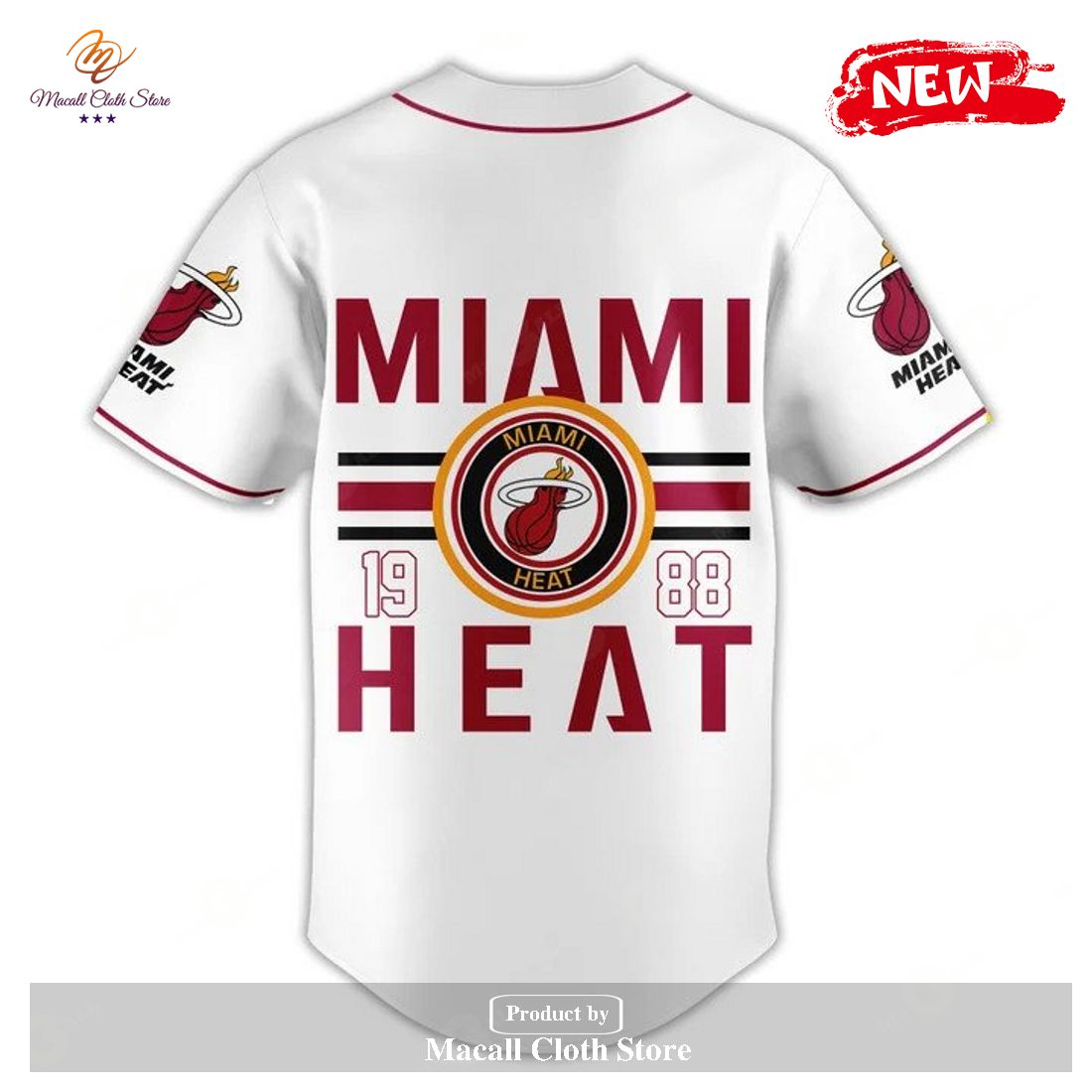 Premium Miami Heat 1988 Sports Fan White Design Jersey Shirt Premium Miami Heat 1988 Sports Fan White Design Jersey Shirt