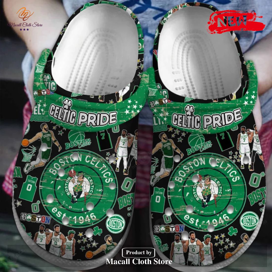 Boston Celtics 2023 NBA Premium BTC La Green Crocs Classic Clog Shoes