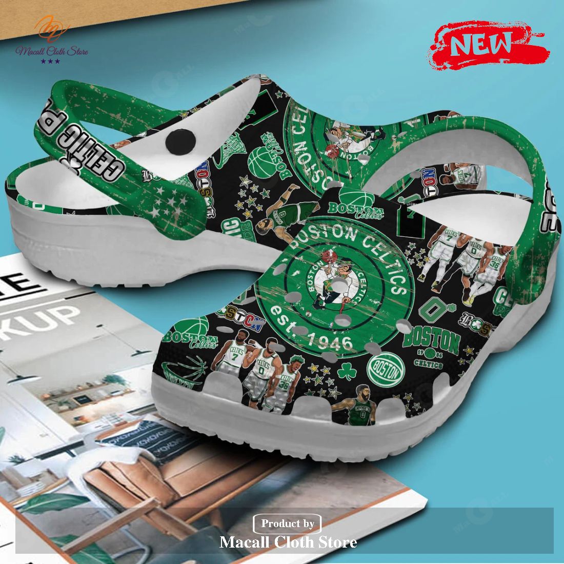 Boston Celtics 2023 NBA Premium BTC La Green Crocs Classic Clog Shoes