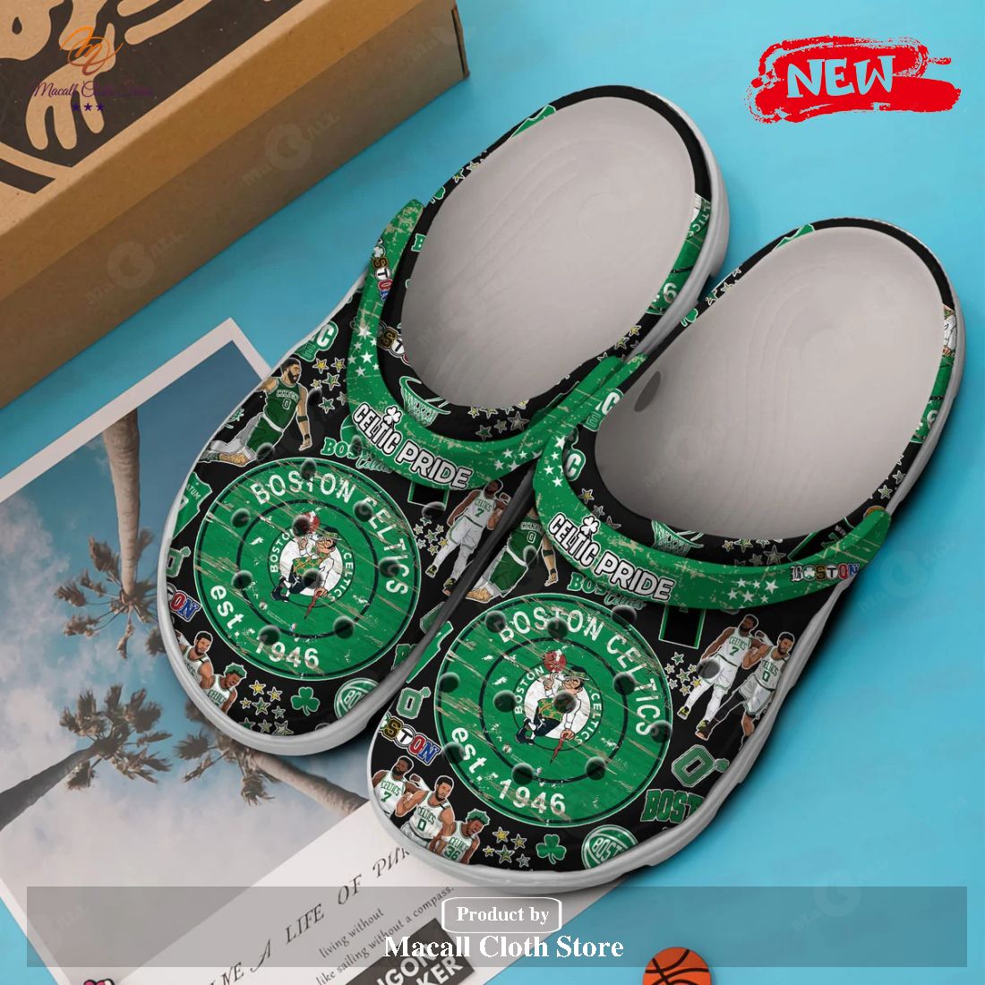 Boston Celtics 2023 NBA Premium BTC La Green Crocs Classic Clog Shoes Boston Celtics 2023 NBA Premium BTC La Green Crocs Classic Clog Shoes