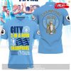 Premier League Champions Manchester City 3 In A Row 2023 V8 Polo Shirt