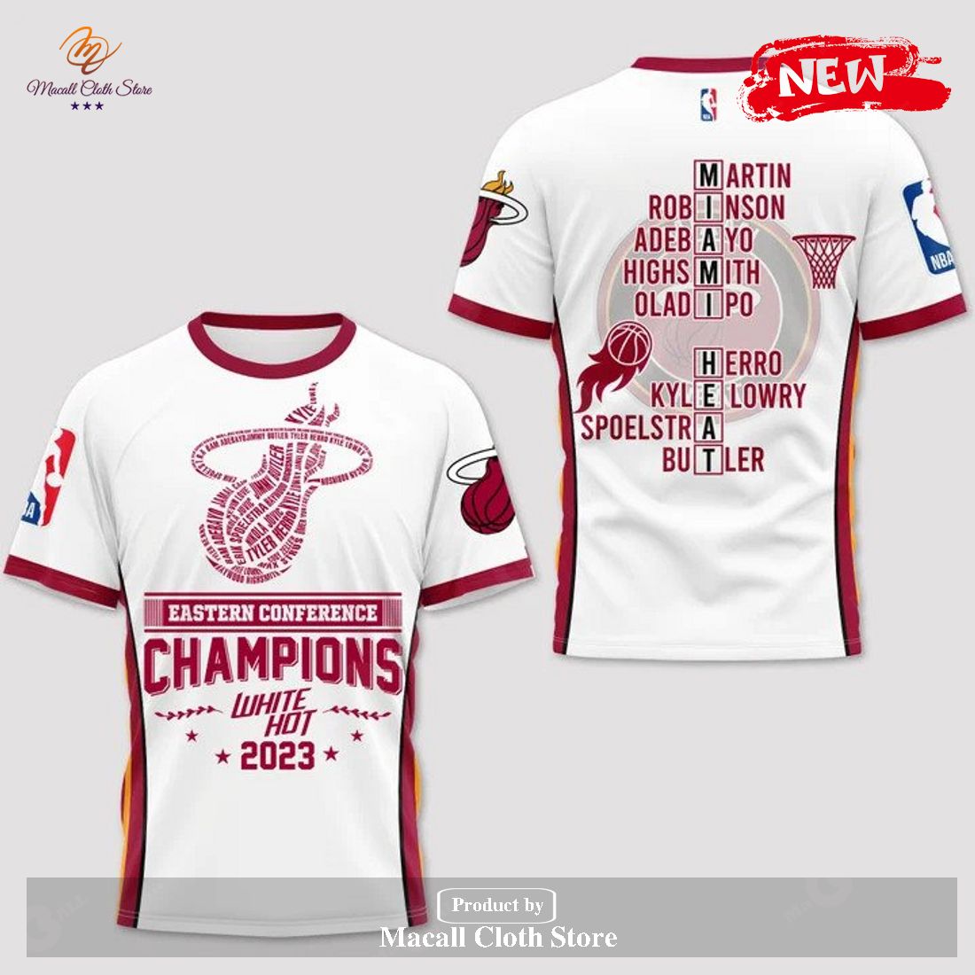 Miami Heat Eastern Conference Finals White Hot 2023 Champions White T ...