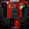 Personalized Name US Marine Corps Veteran Mix Jersey Design Hawaiian Shirt and Short