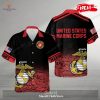 US Marine Honor The Fallen White Design Hawaiian Shirt and Short
