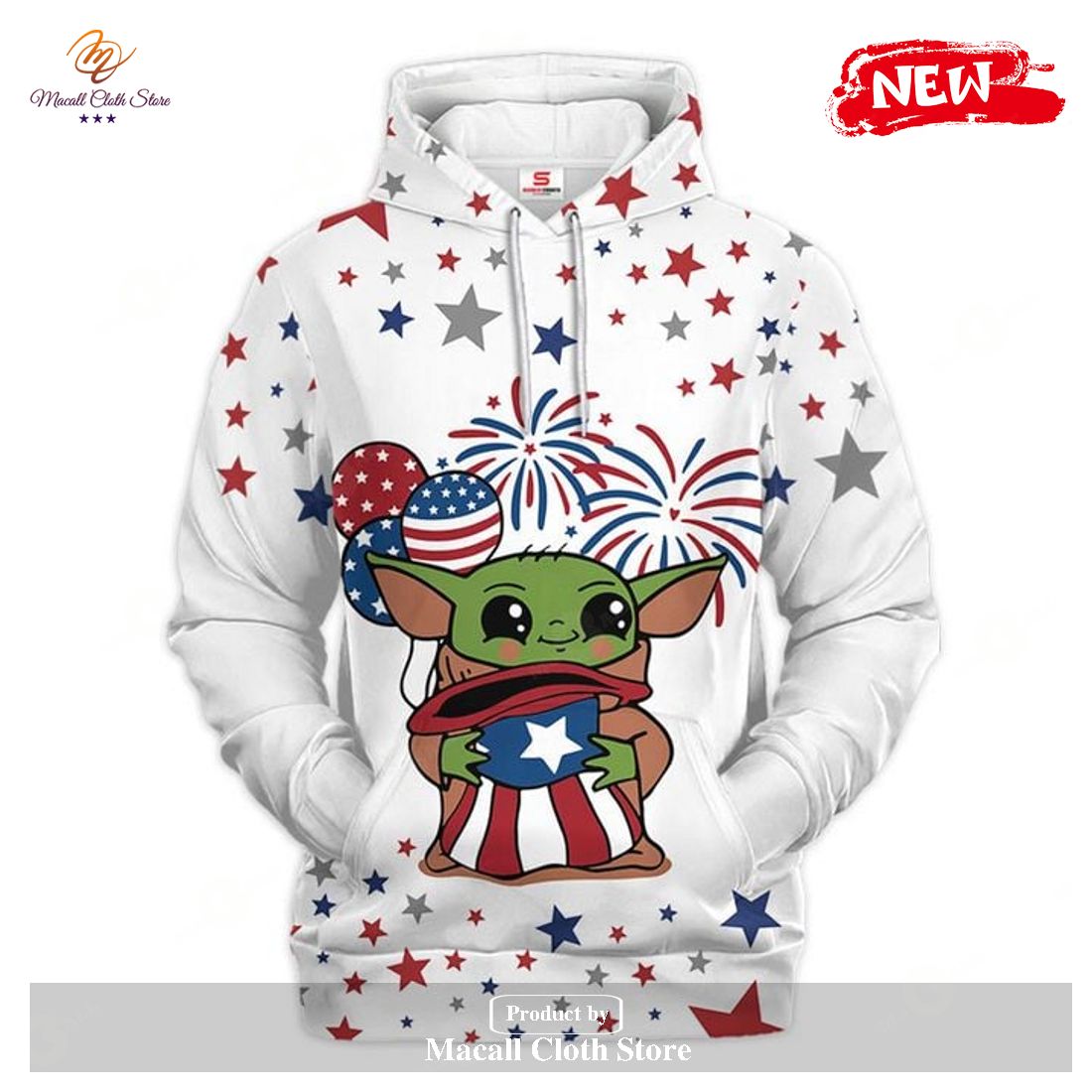 Baby Yoda Star Wars America 4th Of July Independence Day Gift For Fans V1 Hoodie Sweatshirt 3D Baby Yoda Star Wars America 4th Of July Independence Day Gift For Fans V1 Hoodie Sweatshirt 3D
