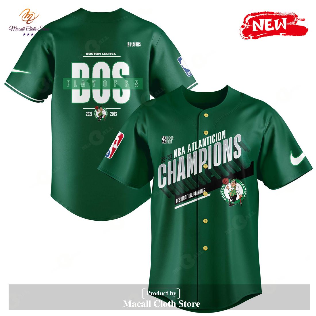 Men’s Green Boston Celtics NBA Atlanticion Champions 2023 Jersey