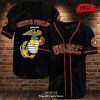 US Marine Skull Design Baseball Jersey Shirt