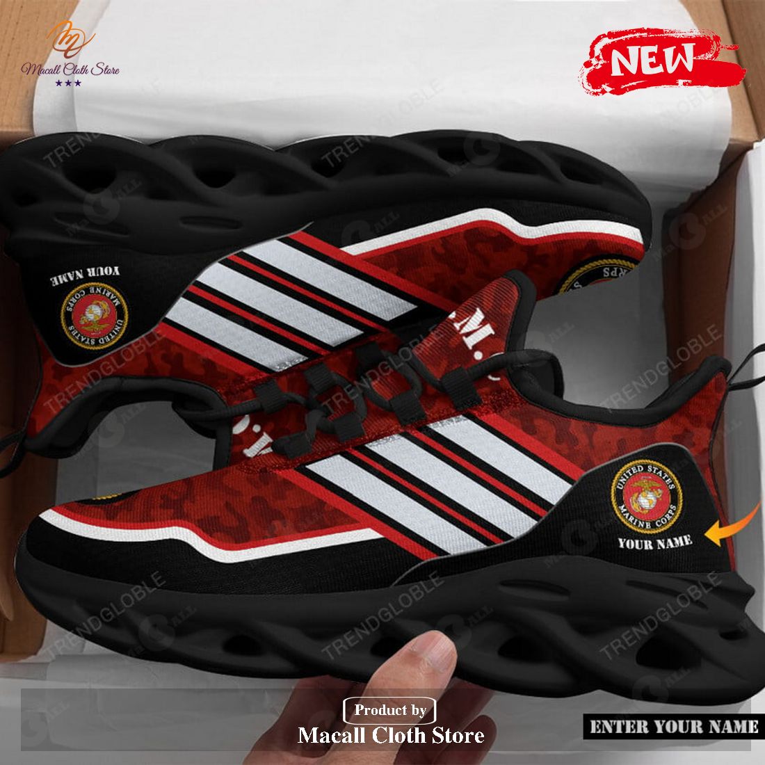 Personalized Name US Marine Corps Red Sports Shoes For Men Women Max Soul Sneaker Shoes Personalized Name US Marine Corps Red Sports Shoes For Men Women Max Soul Sneaker Shoes