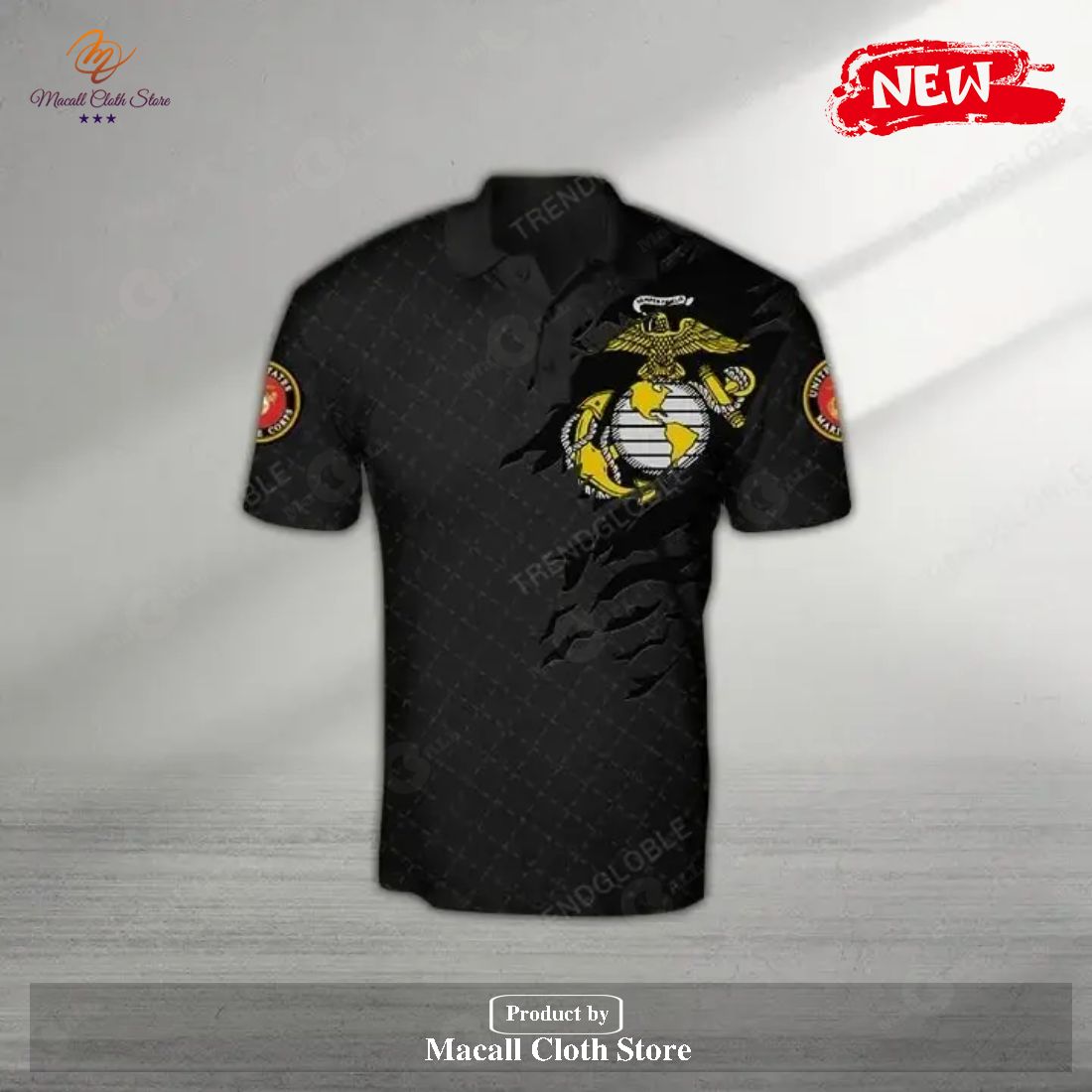 US Marine Black Premium Design Polo Shirt US Marine Black Premium Design Polo Shirt