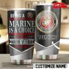 Personalized Name US Marine Peace Love Design Tumbler Cup