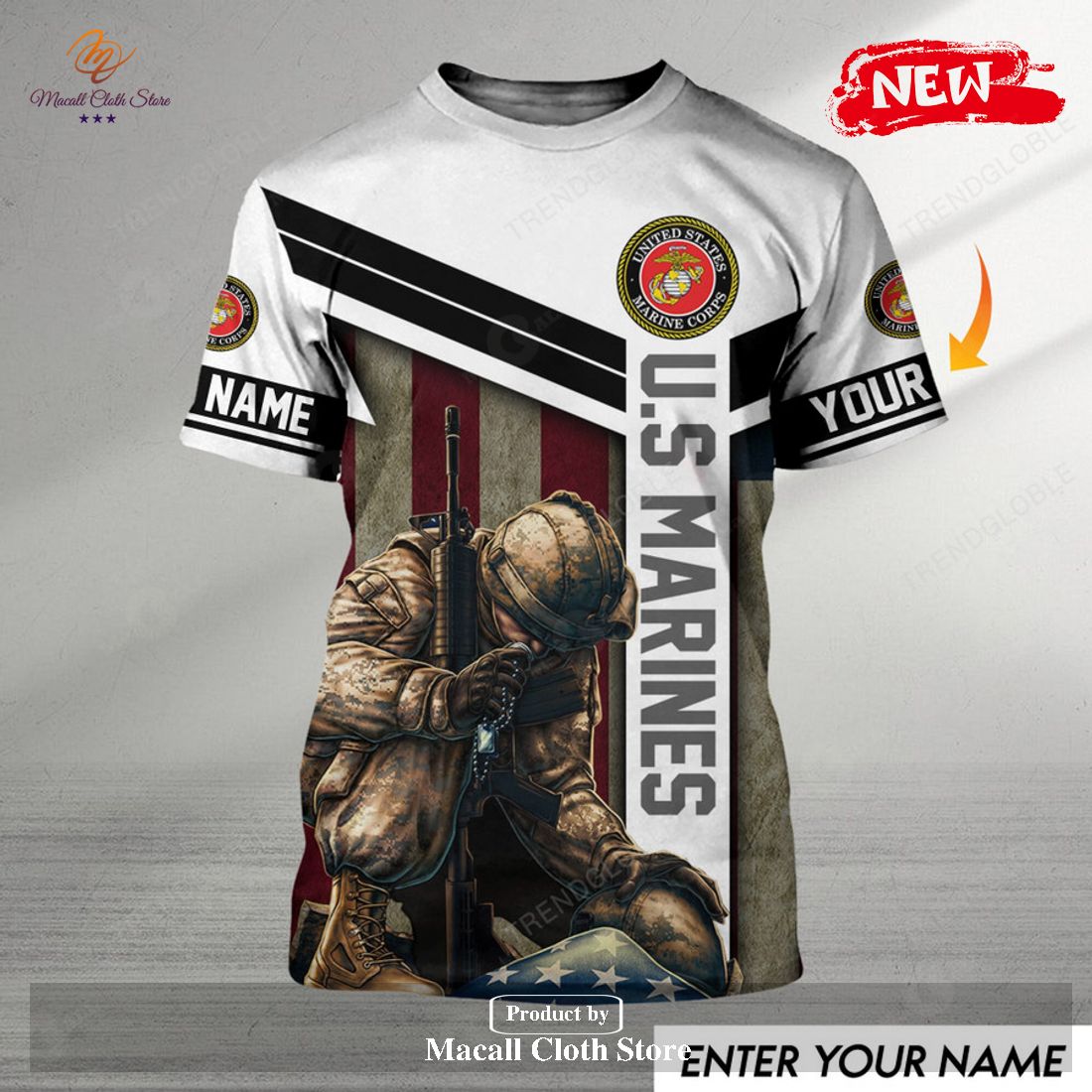 Personalized Name US Marine Army Unisex T Shirt Personalized Name US Marine Army Unisex T Shirt