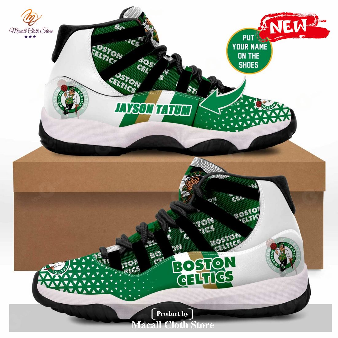 NBA Boston Celtics America Green Sports Air Jordan 11 Sneakers Shoes POD Design