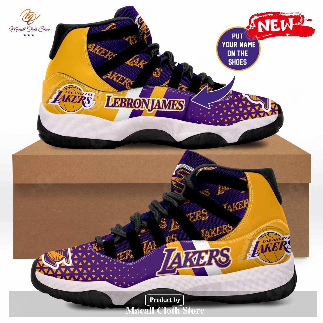 NBA Los Angeles Lakers America Purple Sports Air Jordan 11 Sneakers Shoes POD Design NBA Los Angeles Lakers America Purple Sports Air Jordan 11 Sneakers Shoes POD Design