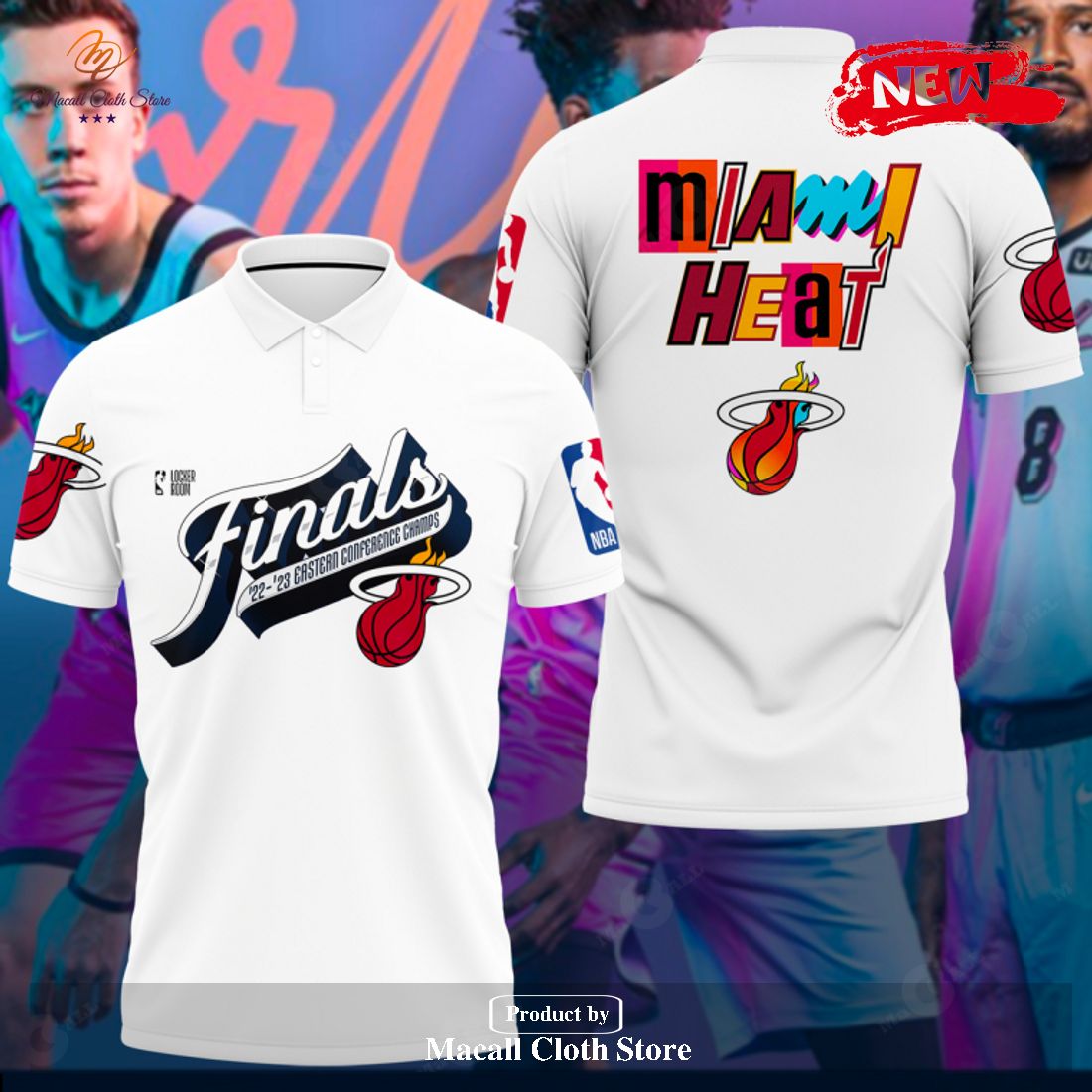 Miami Heat NBA Finals 2023 Eastern Conference Champs White Polo Shirt Miami Heat NBA Finals 2023 Eastern Conference Champs White Polo Shirt