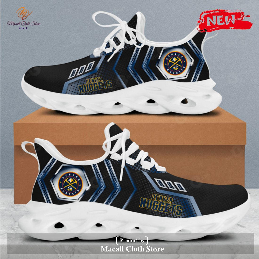 Denver Nuggets Running Sports Shoes For Men Women NBA Navy Max Soul Sneaker Shoes Denver Nuggets Running Sports Shoes For Men Women NBA Navy Max Soul Sneaker Shoes