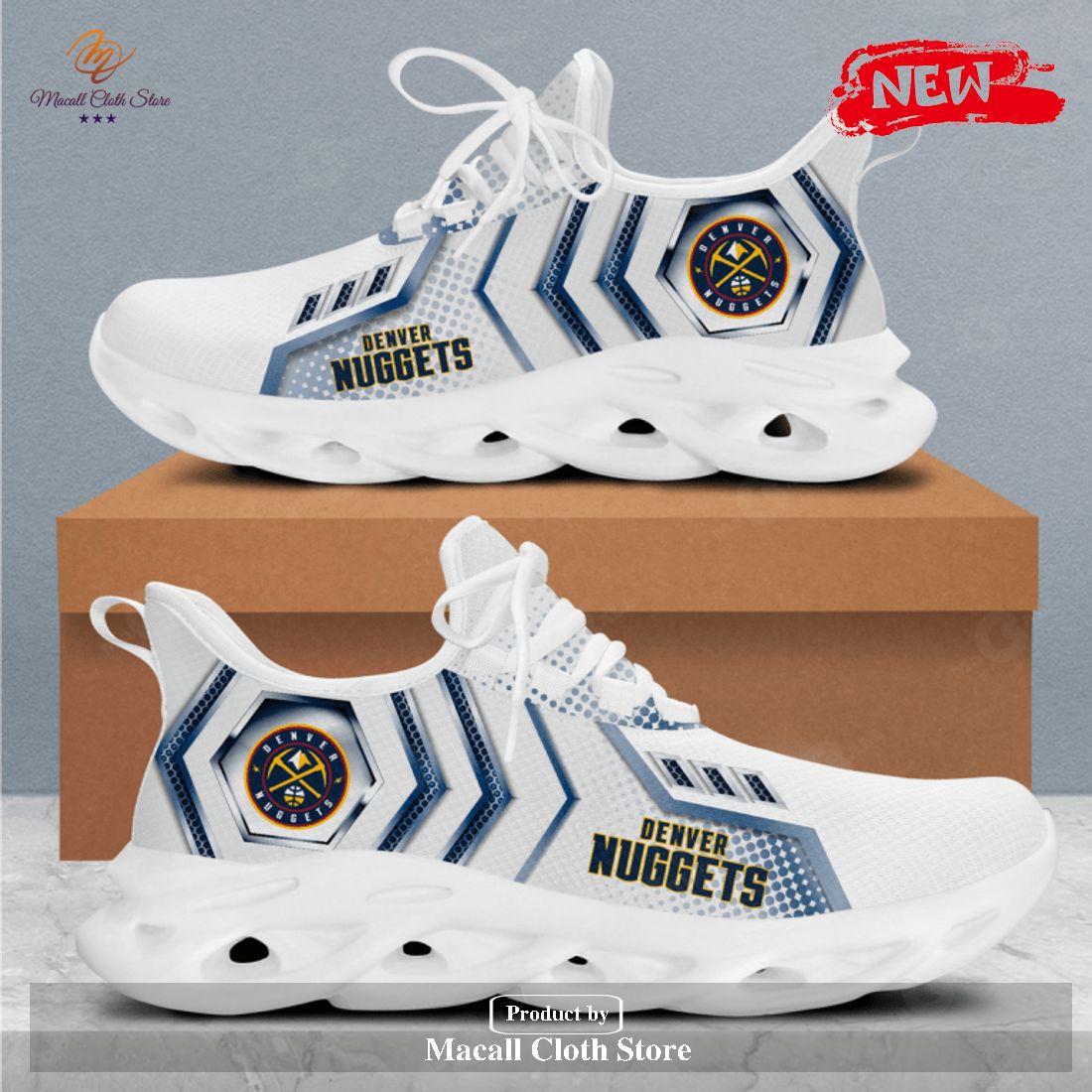 Denver Nuggets Running Sports Shoes For Men Women NBA White Max Soul Sneaker Shoes