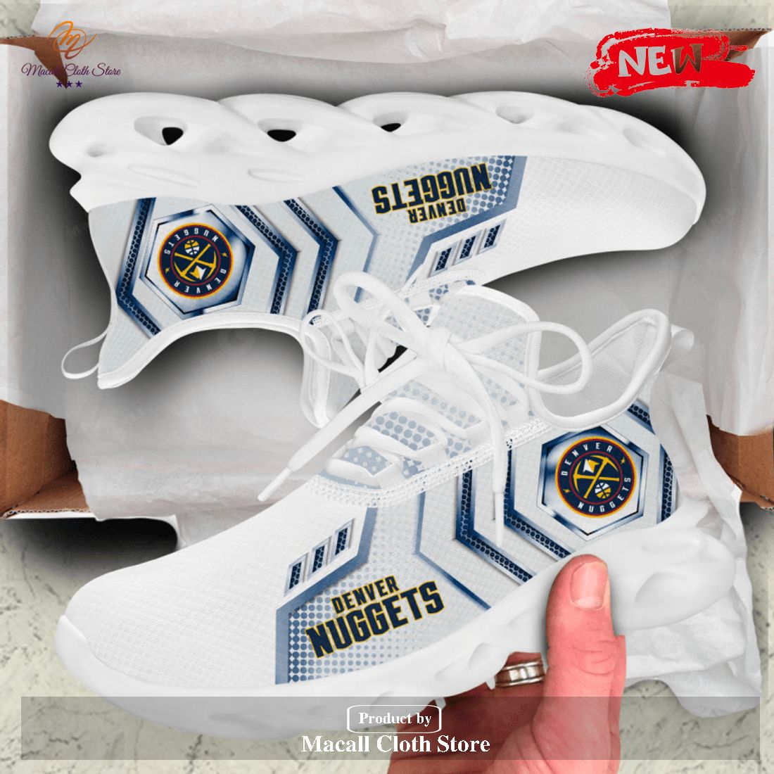 Denver Nuggets Running Sports Shoes For Men Women NBA White Max Soul Sneaker Shoes